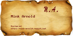 Mink Arnold névjegykártya