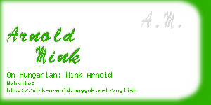 arnold mink business card